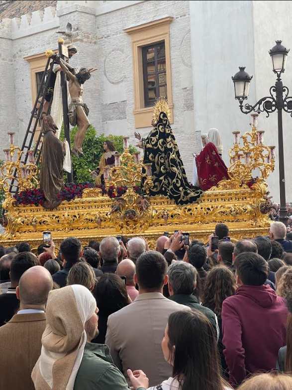 Semana Santa procession near the ground-floor viewing area